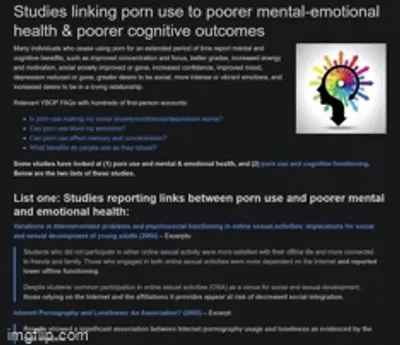 A gif scrolling through a ludicrous amount of studies linking porn to concentration problems